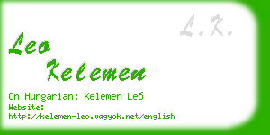 leo kelemen business card